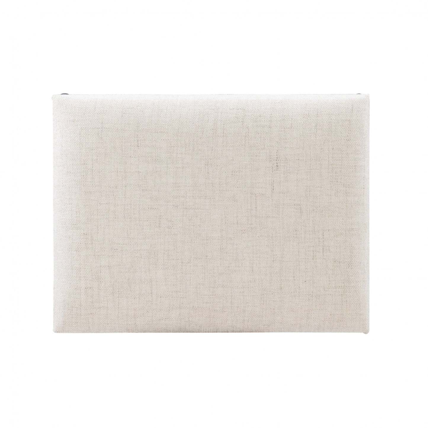 Ashburn Campaign Ottoman en tissu d'apparence lin - Noir|Pouf Ashburn Campaign en tissu d'apparence lin - noir