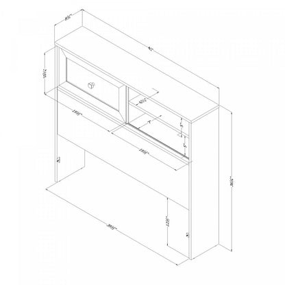 Tête de lit bibliothèque Hazen - White Pine|Tête de lit bibliothèque Hazen - pin blanc