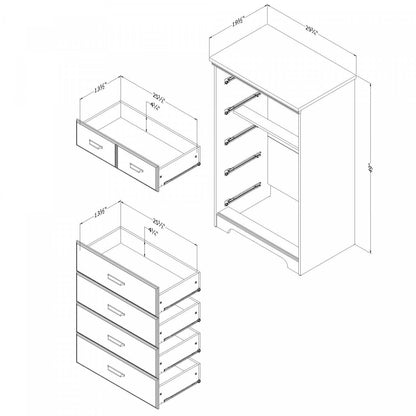 Commode Versa à 5 tiroirs - Érable gris | Commode Versa 5 Tiroirs - Erable Cendre