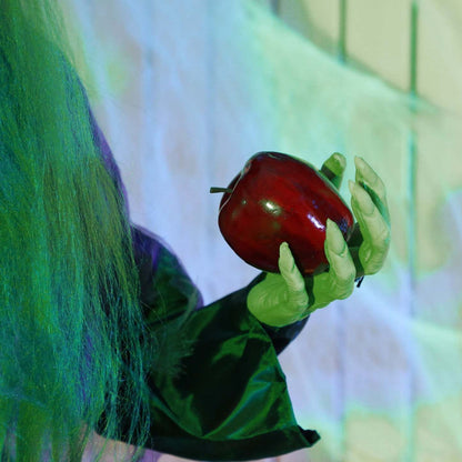 Homcom Halloween Vieille Sorcière Animatronique Avec Yeux Lumineux