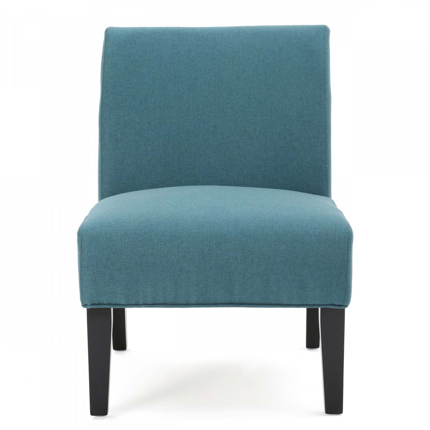 Fauteuil d'appoint Oliver en tissu d'apparence lin avec pattes en bois d'hévéa - Sarcelle | Fauteuil D'appoint Oliver En Tissu aspect lin Avec Pieds En Bois Caoutchouc - Bleu Sarcelle