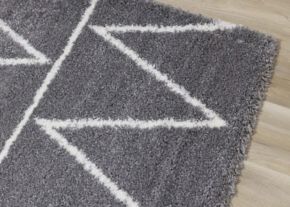 Carpette Fairmont à motifs de rangées en zigzag - 5 pi 3 po x 7 pi 7 po