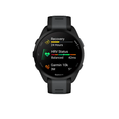 Garmin Forerunner® 165 Gps Smartwatch - Health Tracking With Amoled Display - Black/slate Gray|Montre Intelligente Gps Garmin Forerunner® 165 - Suivi De La Santé Avec Écran Amoled - Noir/gris Ardoise