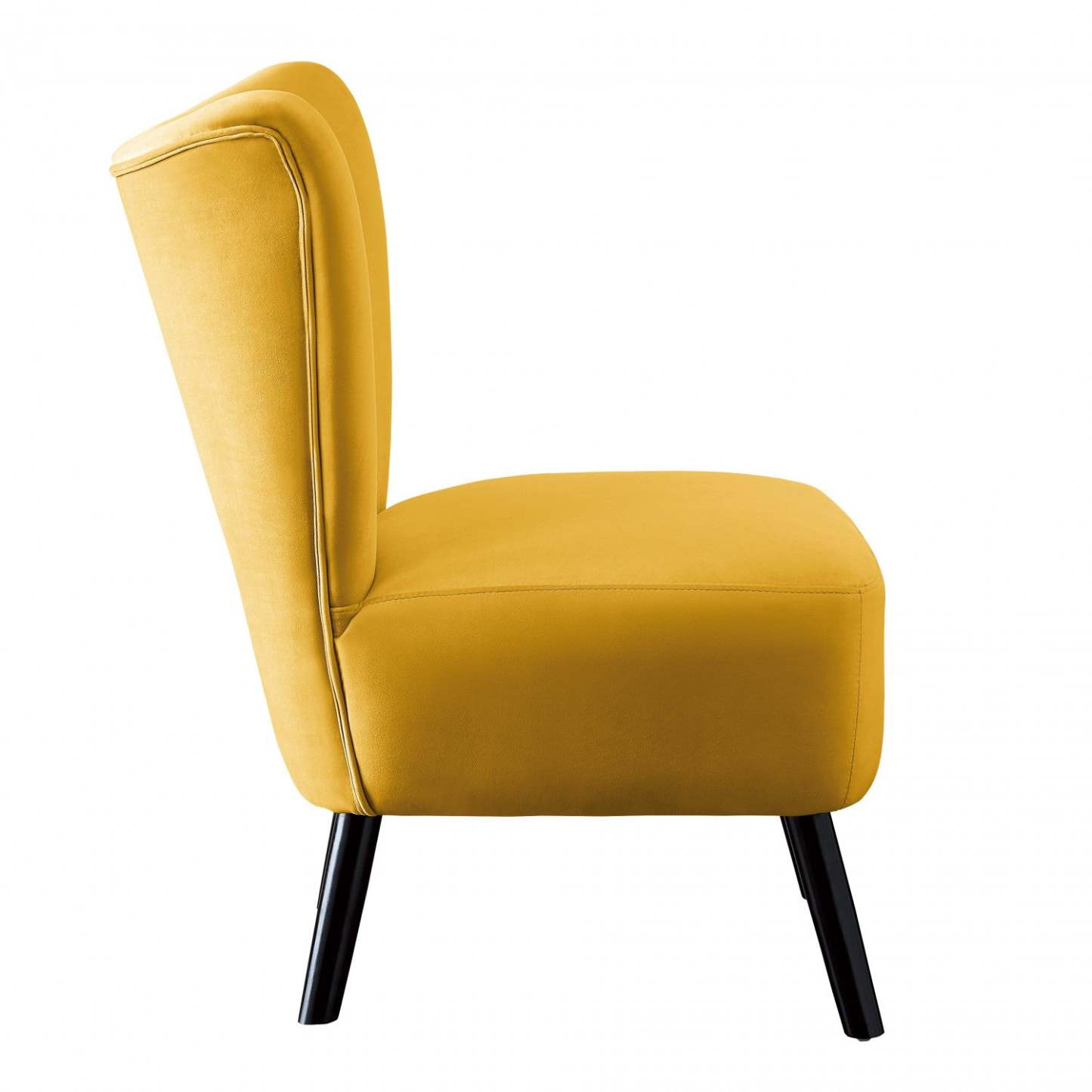 Chaise d'appoint Ginny Velours Jaune | Fauteuil D'appoint Ginny En Velours Jaune