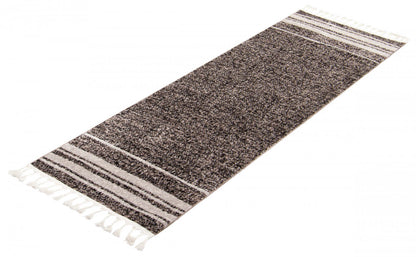 Tapis Vera Earth Taupe/Noir - 80 x 250 cm | Carpette Vera Earth taupenoire - 80 x 250 cm | D86FGG0M