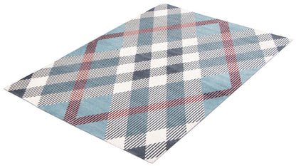 Kors Blue Machine Washable Area Rug - 5'0 x 7'0|Carpette Kors bleue lavable à la machine - 5 pi 0 po x 7 pi 0 po|D86F9Z8A