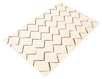 Tapis Kimi bleu-ivoire 201 x 290 cm | D86FZI4N