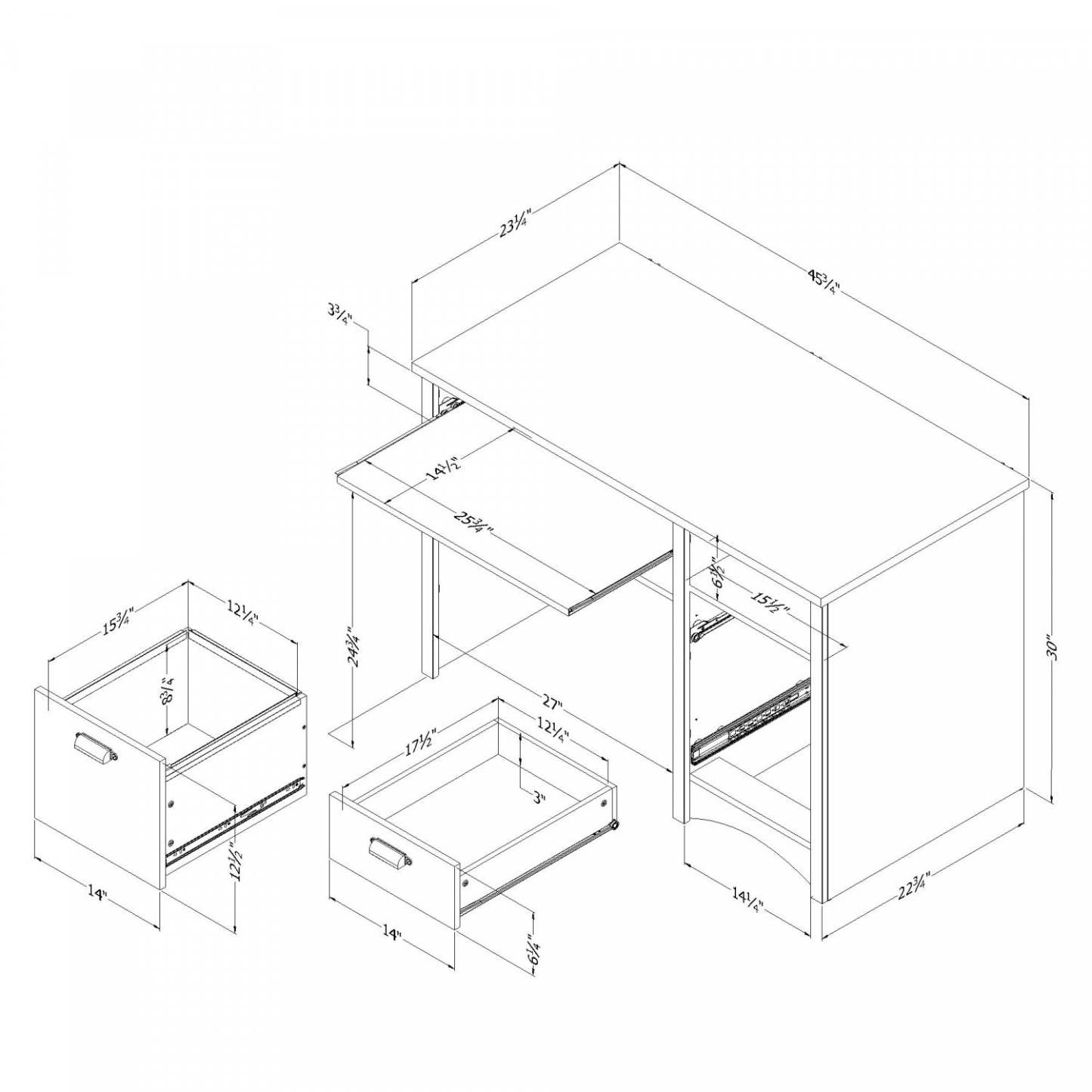 Gascony Desk - Gray Maple | Gascony Bureau De Travail - Erable Cendre