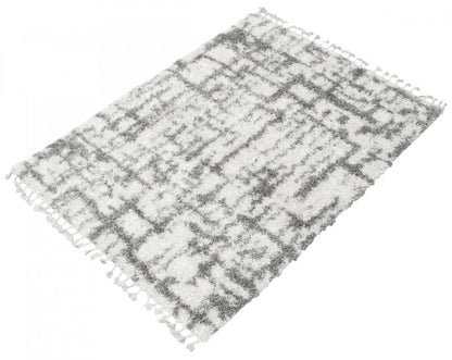Helma Urban Cream, Light Grey Shag 3'11 X 5'11 Area Rug|Carpette à poil long Helma Urban crème gris clair 3 pi 11 po x 5 pi 11 po|D86FIJX3