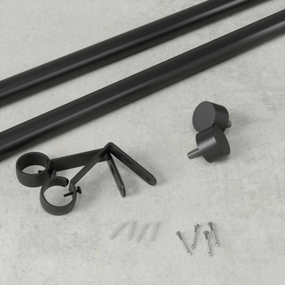 Umbra Cappa Noir Mat Extensible 1 Tringle à Rideau - 66-120 | Tringle à rideaux extensibles Cappa de Umbra noir mat de 1 po - 66 po à 120 po