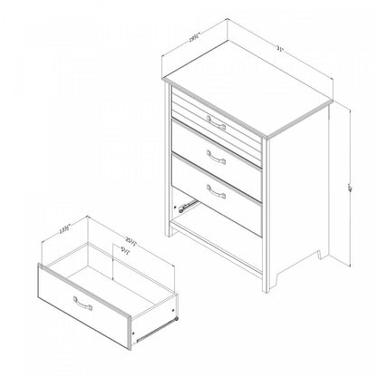 Commode commode à 4 tiroirs Ulysses - Bleuet | Commode Ulysse 4 Tiroirs - Myrtille