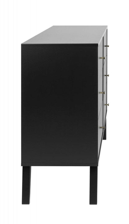 Commode Milo 6 tiroirs - Noir|Commode Milo à 6 tiroirs - noire