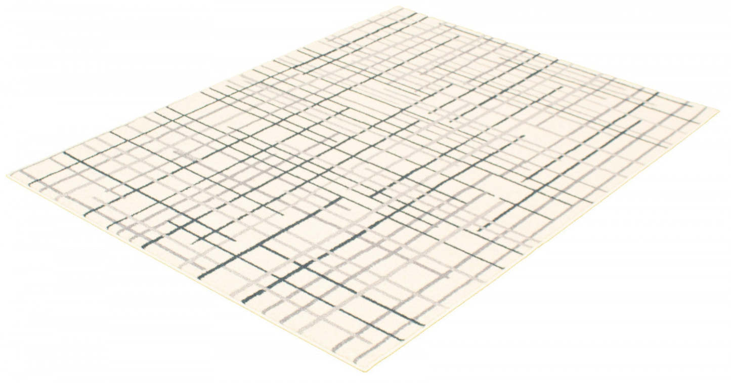 Taite Cream-Prol Area Rug - 3'11 x 5'7|Tapis Taite crème-couleur pétrole - 3 pi 11 po x 5 pi 7 po| D2ASHIUZ