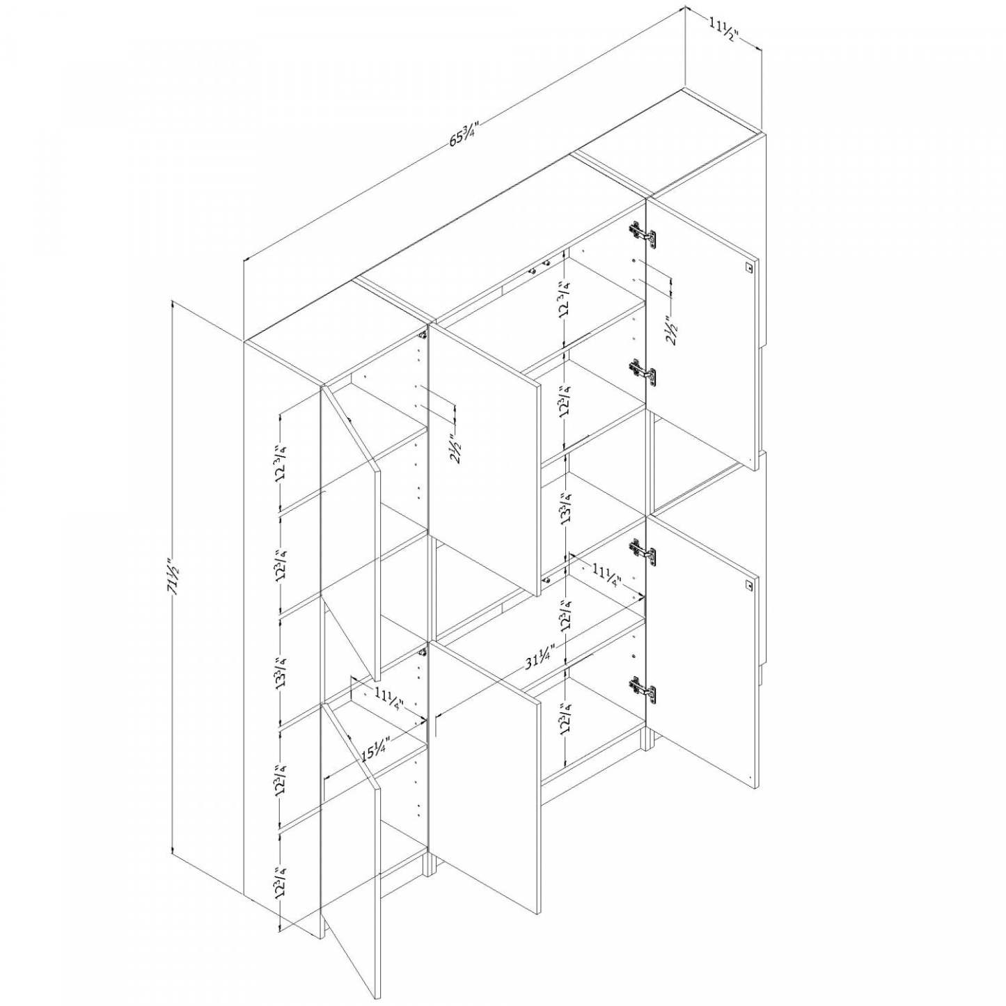 Ensemble bibliothèque et 2 bibliothèques étroites 2 portes Liora - Blanc pur | Liora Ensemble Bibliothèque Et 2 Bibliothèques Etroites 2 Portes - Blanc Solide