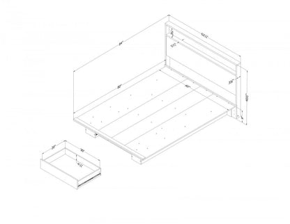Ensemble lit plateforme et tête de lit Holland en noyer naturel - Lit Queen South Shore
