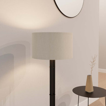62 Black Floor Lamp with Cylindrical Shade | Lampe à pied noire de 62 po avec abat-jour cylindrique