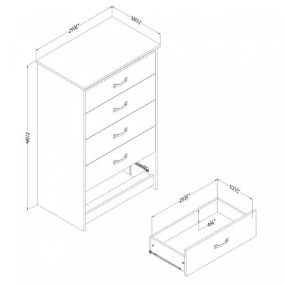 Commode 5 tiroirs Tassio - Chêne Nordik | Commode Tassio 5 Tiroirs - Chêne Nordique