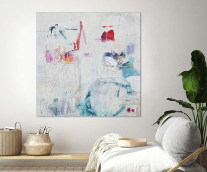 Œuvre d'art murale géante « Berceuse et souhaits » 72 x 72