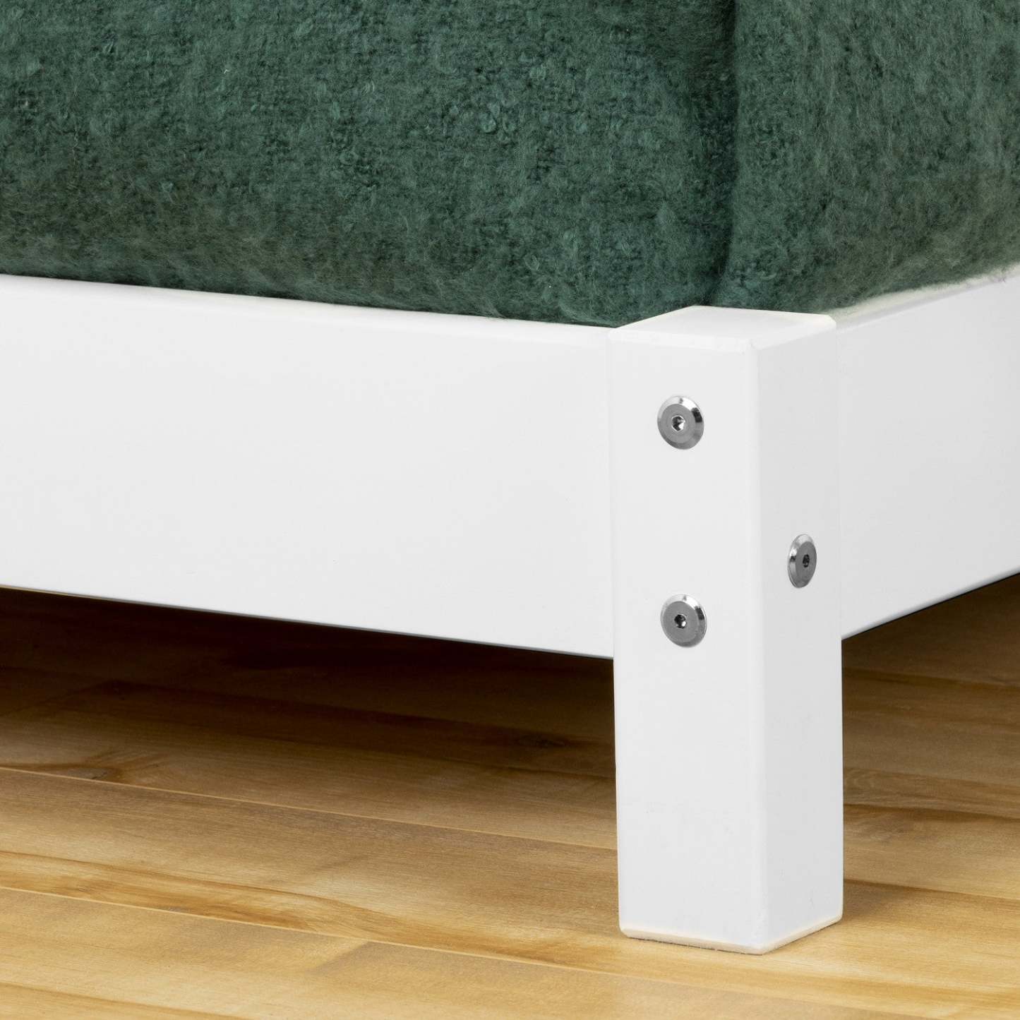 Lit simple Sweedi avec tête de lit à cadre maison - Blanc pur | Sweedi Lit avec tête de lit maison Simple - Blanc solide | D83G80DO