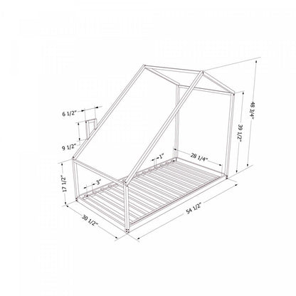 Lit Maison Sweedi avec Cheminée - Noir|Lit maison Sweedi avec cheminée - noir