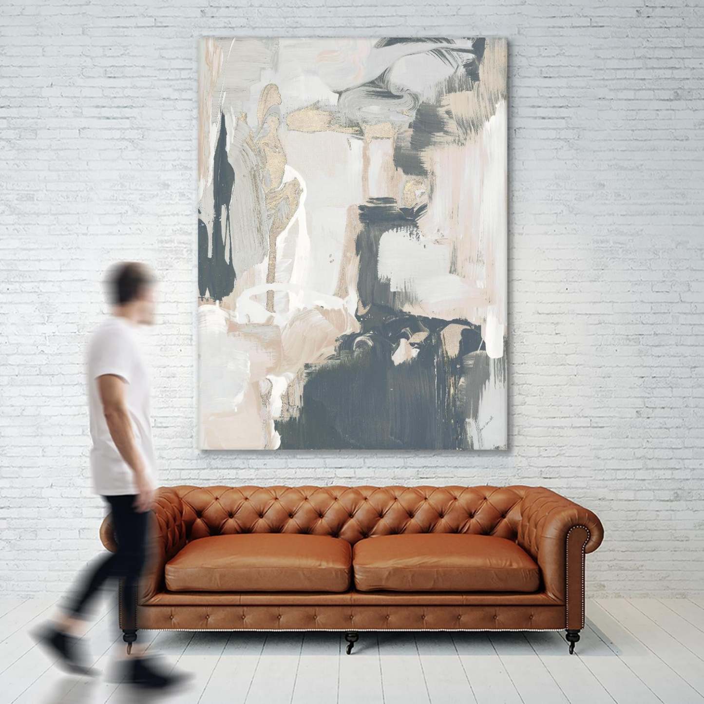 Œuvre d'art murale géante « Muted Longing I » 72 x 54