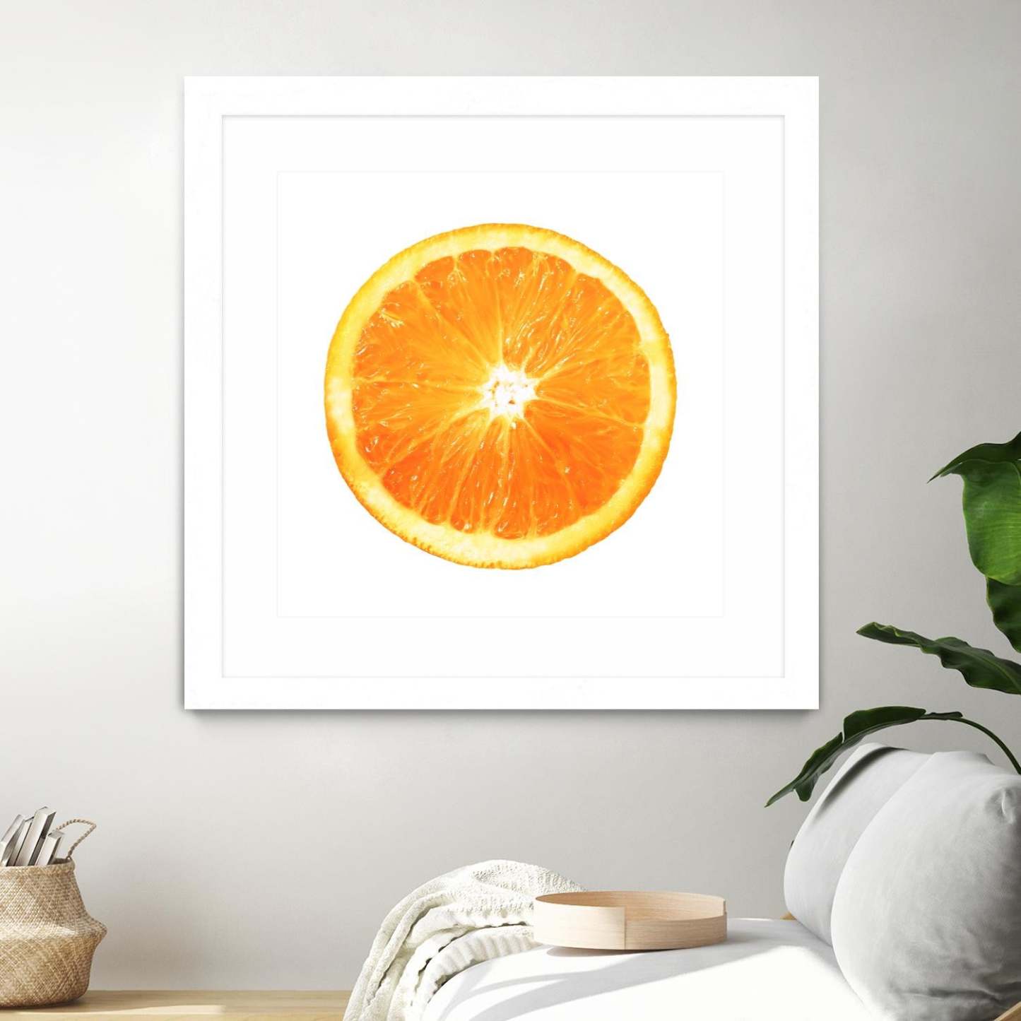 Œuvre d'art murale imprimée blanche et mate « Citrus Cultivar » 30 x 30