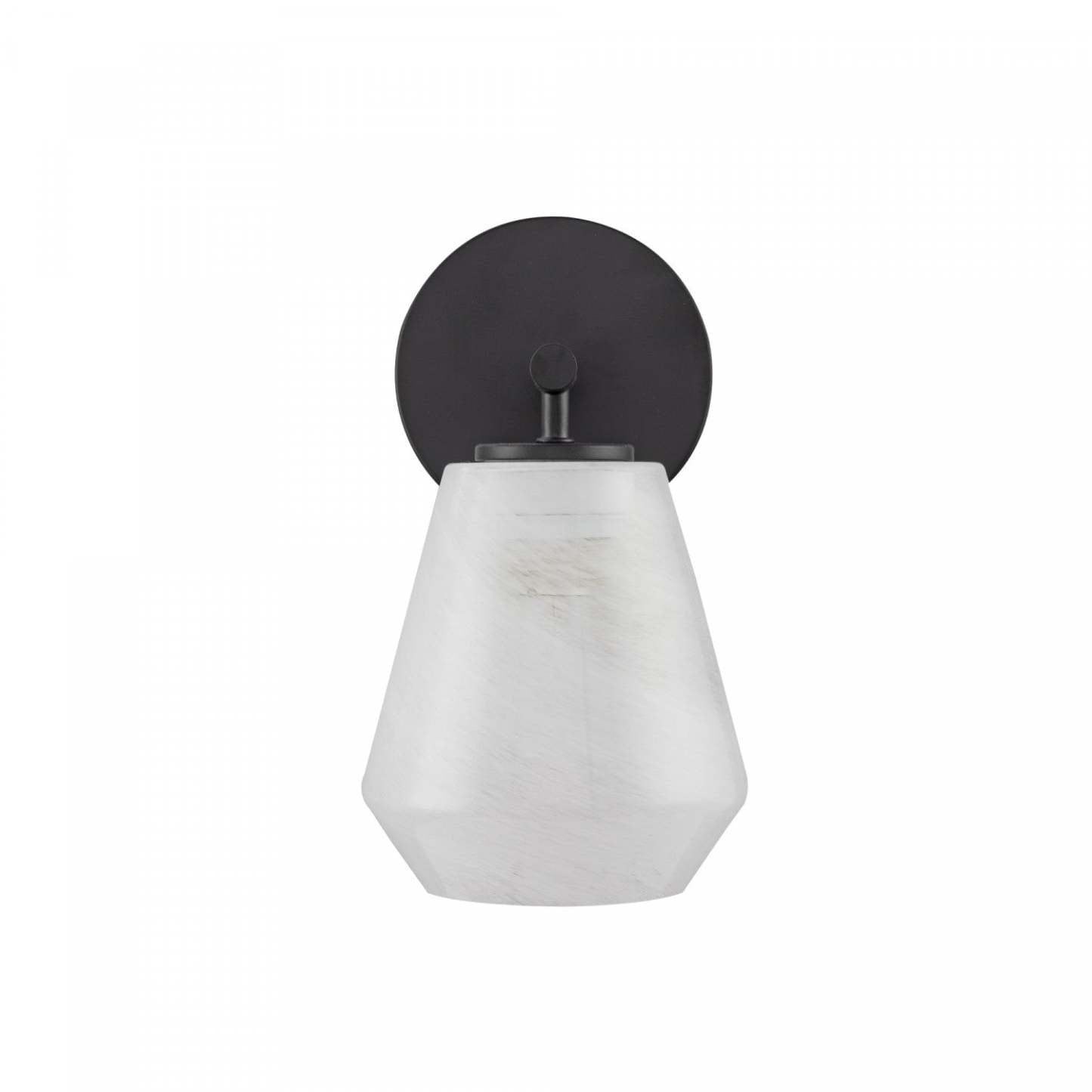 Applique murale à 1 lumière Brooke, noire avec lampe en verrerie blanche vaporeuse | Applique Murale A 1 lampe Brooke, Noir Avec Verre Blanc Vaporeux
