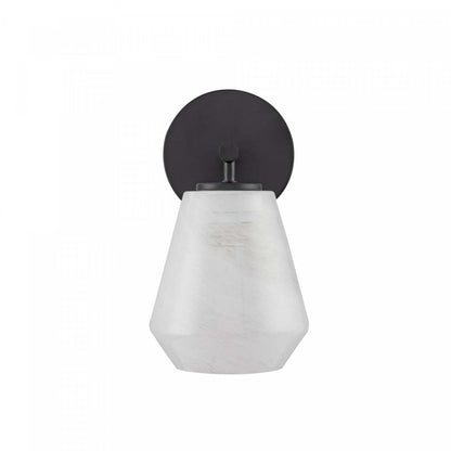 Applique murale à 1 lumière Brooke, noire avec lampe en verrerie blanche vaporeuse | Applique Murale A 1 lampe Brooke, Noir Avec Verre Blanc Vaporeux