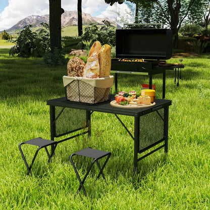 Table de grill pliable Outsunny de 4,5 pieds, table de camping réglable en hauteur