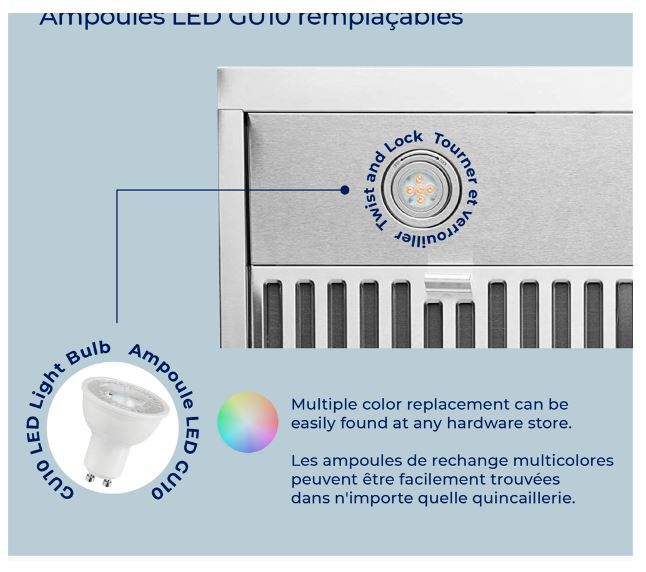 Hauslane 36 Under Cabinet Range Hood - UC-PS18WHT-36|Hotte de cuisinière sous l'armoire Hauslane de 36 po - UC-PS18WHT-36