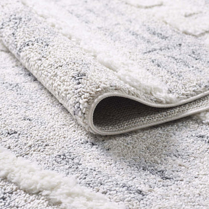 Lola Geo Marocain Cream Shag Area Rug - 6'7 x 9'6|Carpette à poil long Lola crème à motif marocain géométrique - 6 pi 7 po x 9 pi 6 po