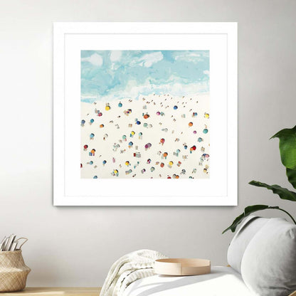 Beach Days Matted and Framed White 36x36 Wall Art|Œuvre d’art murale encadrée blanche et mate « Beach Days » 36 x 36