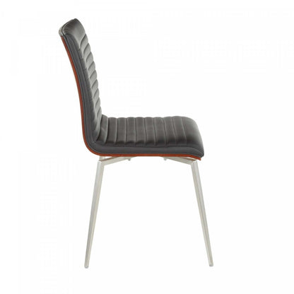 LumiSource Mason Black Faux Leather Contemporary Dining Accent Chair with Swivel - Set of 2|Chaise d’appoint de salle à manger pivotante contemporaine Mason en similicuir noir - ensemble de 2