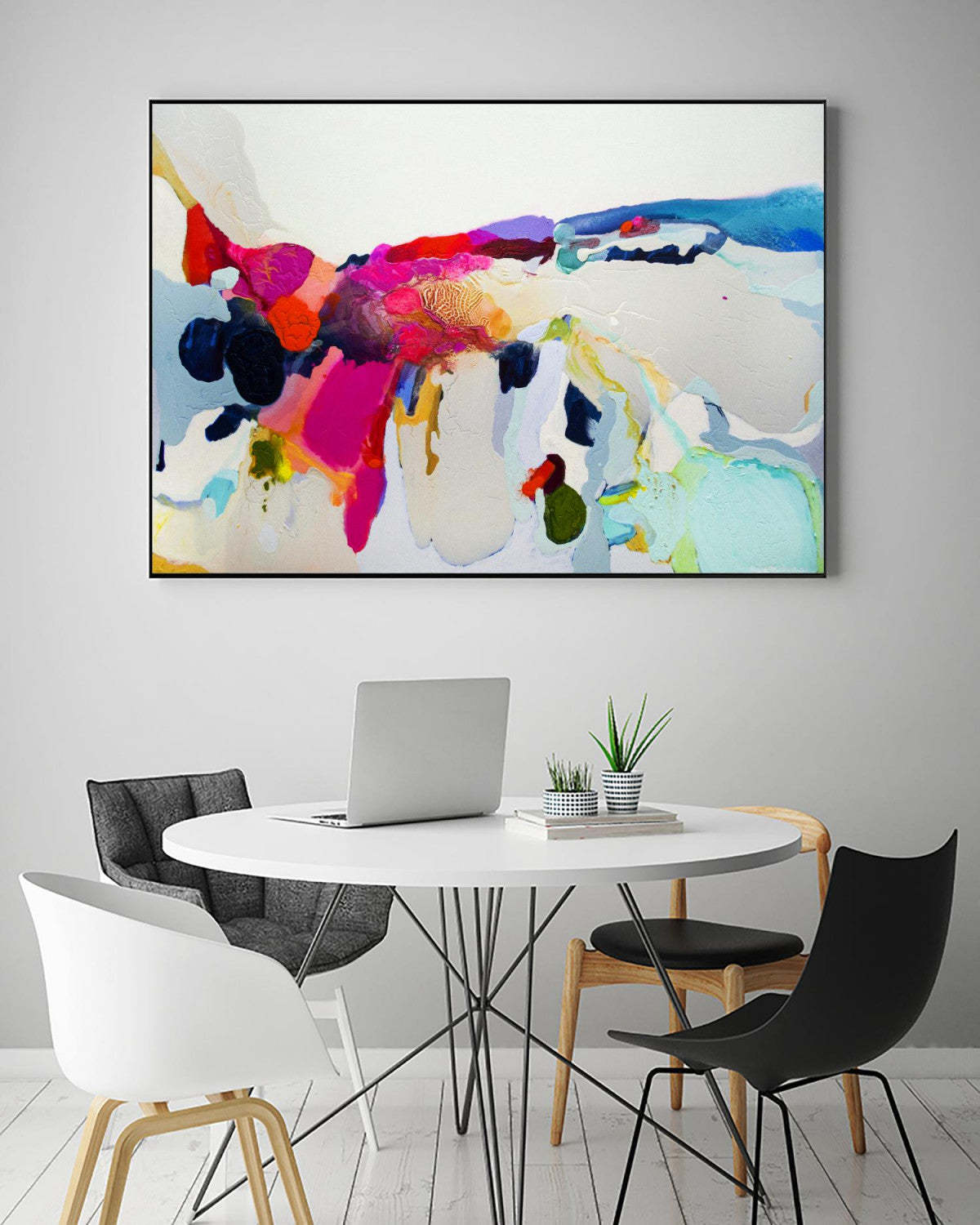 Reach In Out Canvas Framed Black 24x36 Wall Art|Œuvre d'art murale sur toile encadrée noire « Reach In Out » 24 x 36