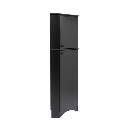 Elite Tall 2-Door Corner Storage Cabinet - Noir|Armoire de rangement haute en coin Elite à 2 portes - noire