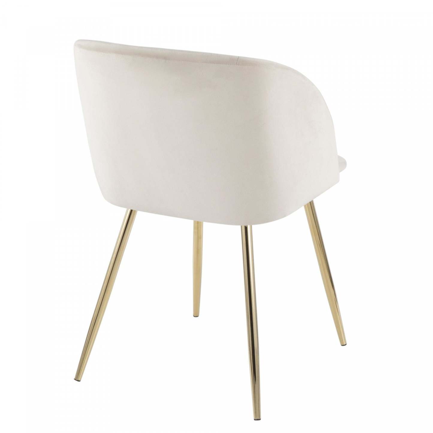 LumiSource Fran Cream Velvet Contemporary Dining Chair - Set of 2|Chaise de salle à manger contemporaine Fran en velours crème - ensemble de 2
