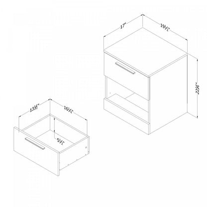 Table de nuit à 2 tiroirs Step One Essential - Chêne Nordik | Table de nuit Step One Essential à 2 tiroirs - chêne nordique