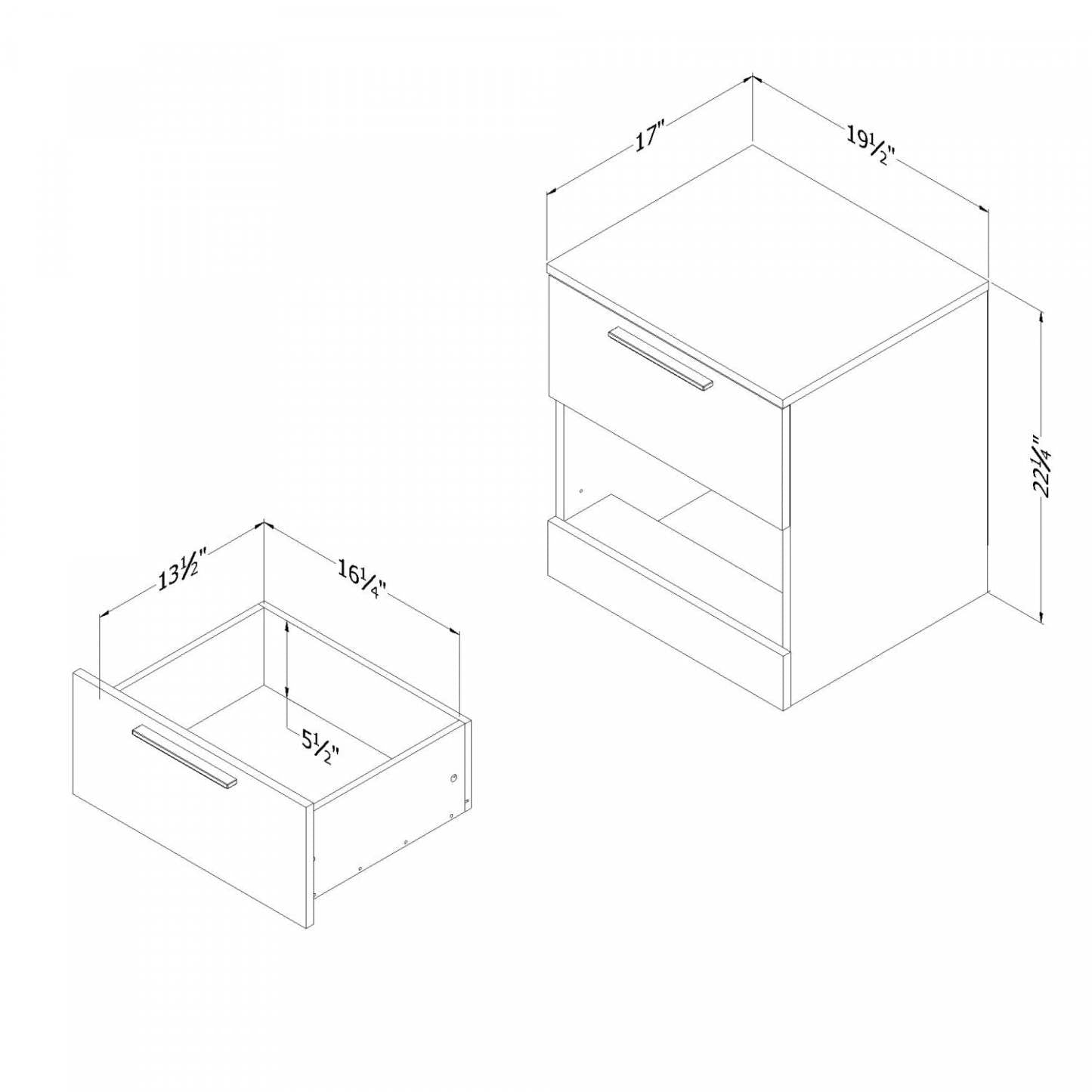 Table de nuit à 2 tiroirs Step One Essential - Chêne blanchi | Table de nuit Step One Essential à 2 tiroirs - chêne blanc
