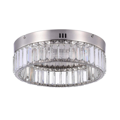 Stella One-Tier LED Satin Nickel Flush Mount|Plafonnier affleuré à 1 niveau Stella nickel satiné à DEL|D06HXRK8