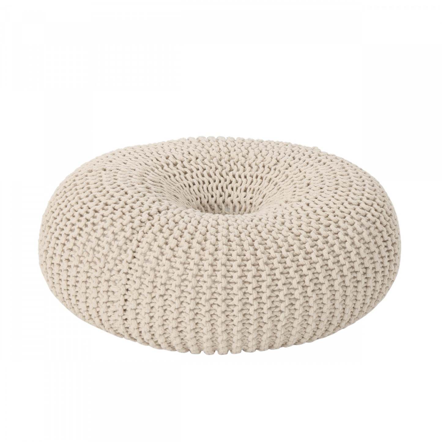 Pouf rembourré Murphy, 100 % coton - Beige | Pouf Rembourré Murphy, 100 % Coton - Beige