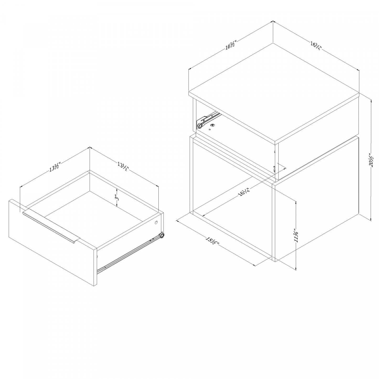 Hourra 1-Drawer Nightstand - Soft Elm White|Table de nuit Hourra à 1 tiroir - orme naturel et blanc