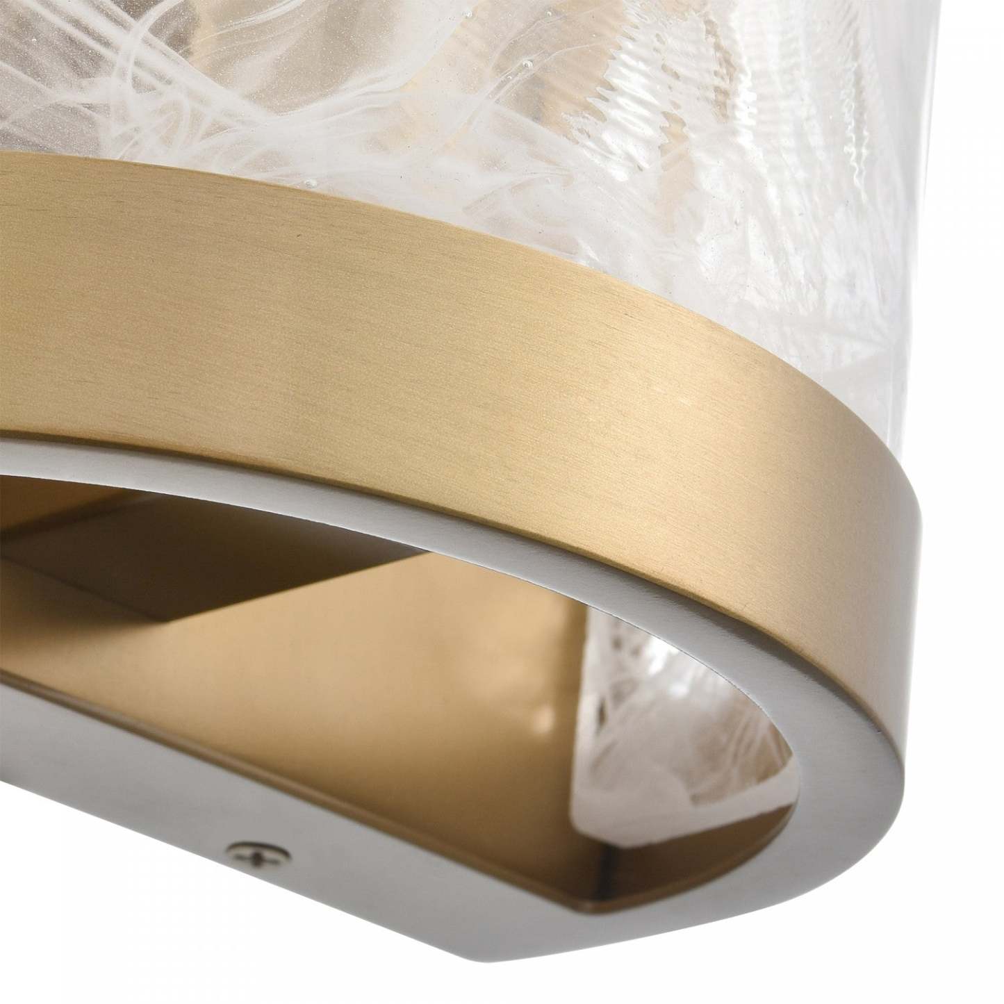 Applique murale Skye à 2 lumières, laiton avec lampe en verre de style Murano blanc vaporeux | Applique Murale A 2 lampes Skye, Laiton Et Verre Genre Murano Blanc Vaporeux