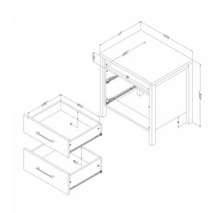 Table de nuit à 2 tiroirs Gravity - Blanc pur | Table Gravity De Chevet 2 Tiroirs - Blanc Solide