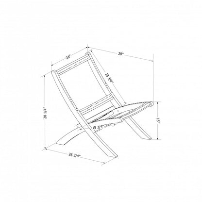 Agave Wood Rope Lounge Chair - Noir|Fauteuil de détente Agave en bois et en corde - noir