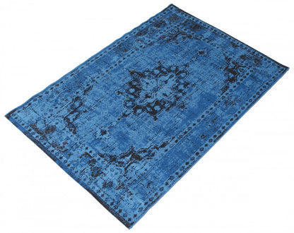 Tapis Chenta Bleu 6'7 x 9'6|Carpette Chenta bleue 6 pi 7 po x 9 pi 6 po|D86FO0EW