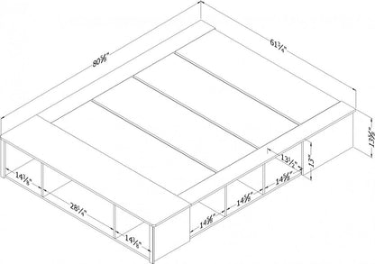 Lit plateforme de rangement flexible avec paniers - Blanc pur | Plateforme De Lit Flexible Avec Paniers - Blanc Solide