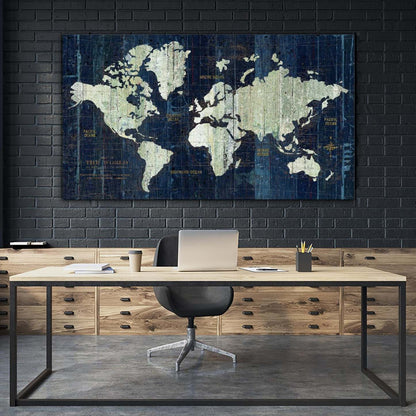 Œuvre d'art murale géante « Carte du vieux monde » 84 x 48