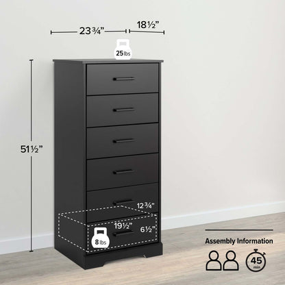 Prepac Rustic Ridge 23.75 6-Drawer Chest - Black|Commode verticale Rustic Ridge de Prepac de 23,75 po à 6 tiroirs - noire