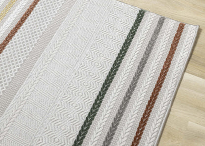 Tapis rayé multicolore London - 7'10 x 10'6|Carpette London à rayures multicolores - 7 pi 10 po x 10 pi 6 po