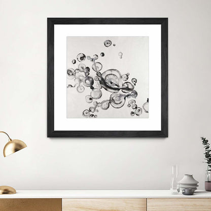 Œuvre d’art murale encadrée noire et mate « Transparent Onyx » 30 x 30